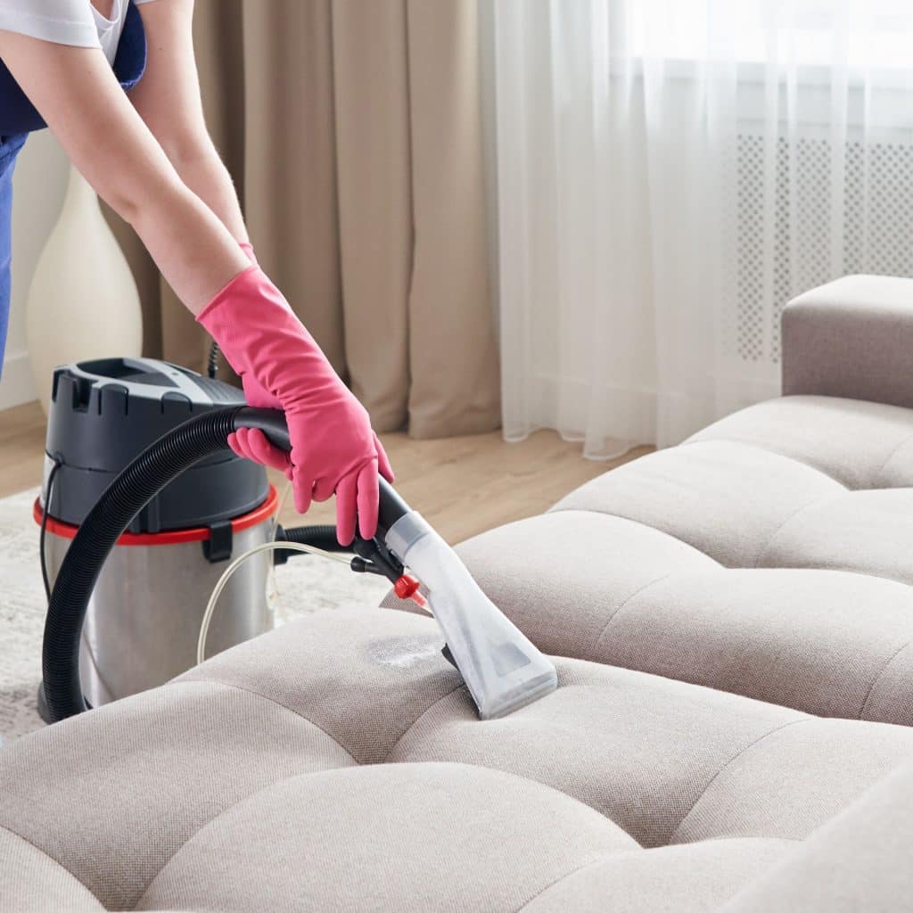 Deep cleaning the sofa